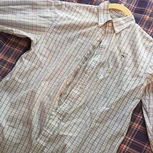 Vineyard vines blue and green plaid button down